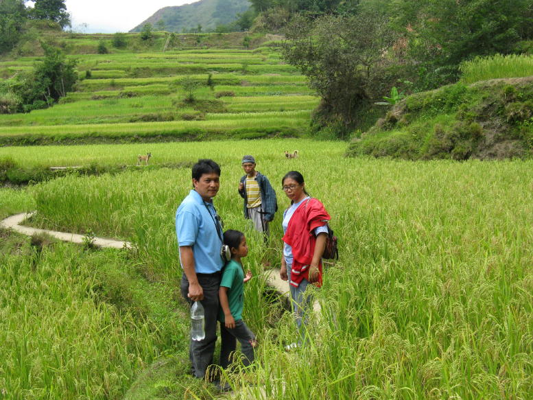 Inspecting fields in Barlig, Mountain Province